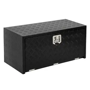 Garvee 30" x 18" x 18" Heavy Duty Aluminum Underbody Tool Box for Truck Bed, RV, Trailer – Lockable Diamond Plate Storage Chest, Waterproof Organizer