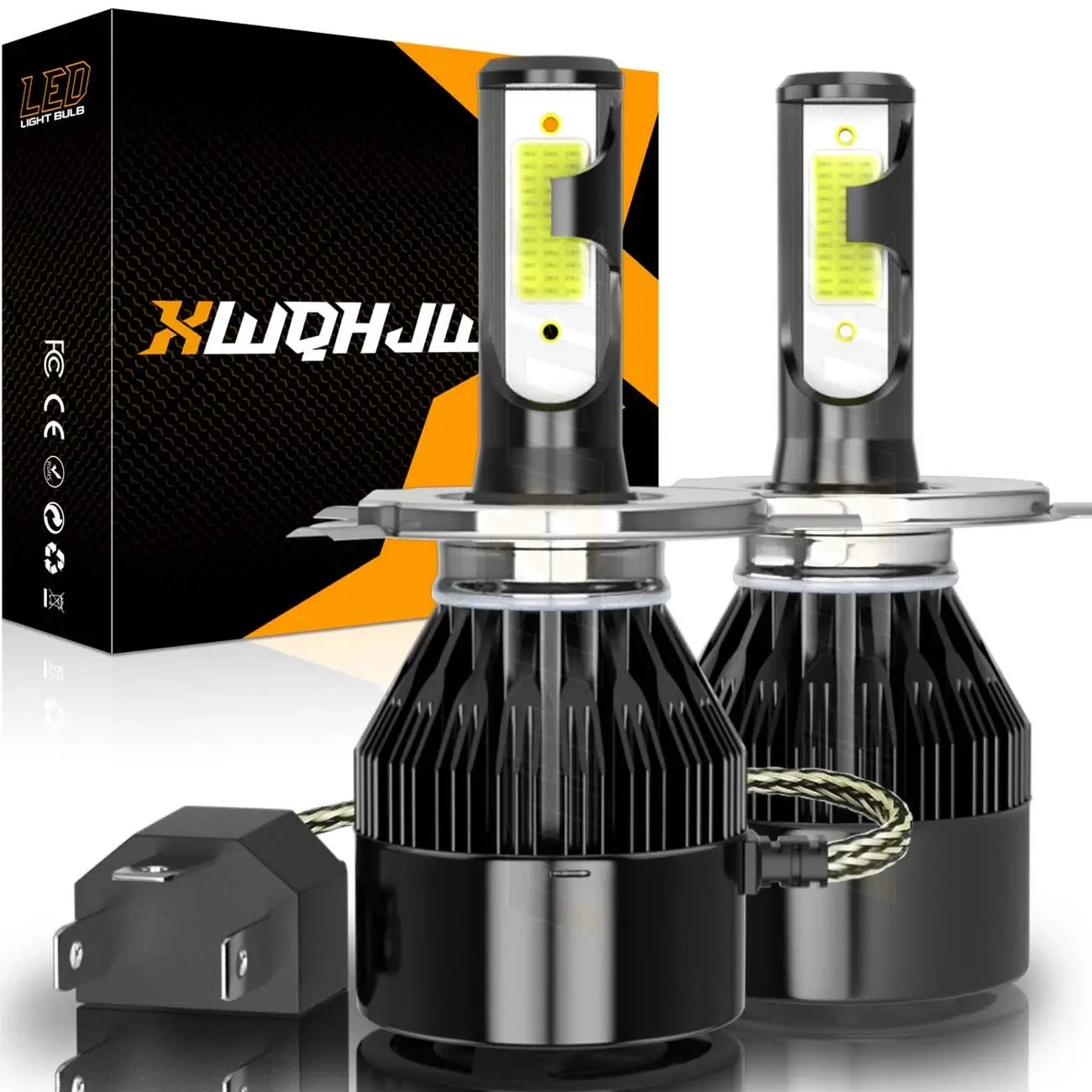 XWQHJW LED Headlight Bulbs - Compatible with Honda CR-V 2007-2014, H4 9003 Super White 40000LM High Low Beam Combo, 2-Pack High Lumen Luminous LED Front Lights, Performance Car Light Bulbs