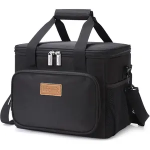 Lifewit Large Lunch Bag Insulated Lunch Box Soft Cooler Cooling Tote for Adult Men Women, Black