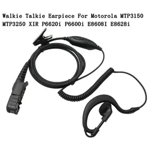 Walkie Talkie Ear-Hook Wired Earpiece Compatible with Motorola MTP3150 MTP3250 XIR P6620i P6600i E8608I E8628i, Single-Sided In-Ear Design, Headphone Jack, Ear Hook Earphones
