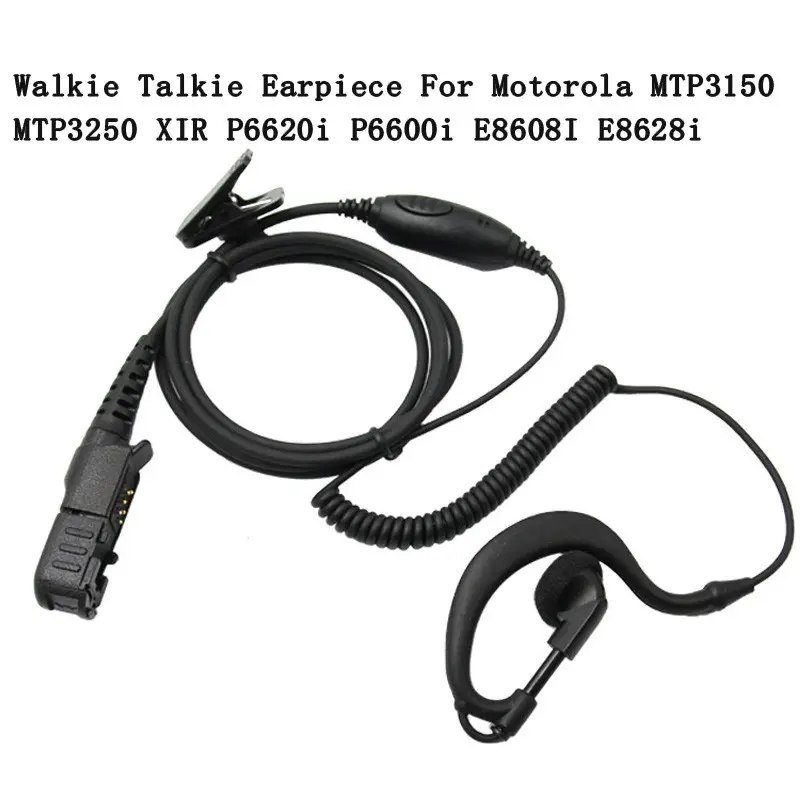 Walkie Talkie Ear-Hook Wired Earpiece Compatible with Motorola MTP3150 MTP3250 XIR P6620i P6600i E8608I E8628i, Single-Sided In-Ear Design, Headphone Jack, Ear Hook Earphones