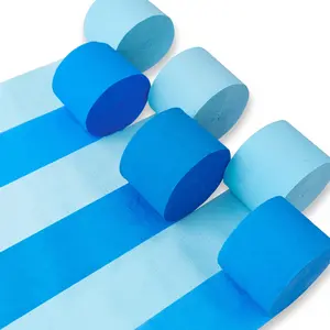 PartyWoo Light Sky Blue Crepe Paper Streamers, 6pcs 492ft Pack, Festive Decor for Birthday & Gender Reveal Parties, Home Supplies Gifts for Themed Celebrations