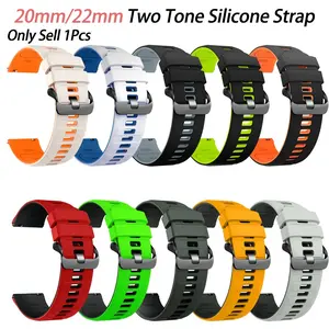Sport 20mm 22mm Silicone Band For Garmin Forerunner 570 165 265 255 Strap For HUAWEI Watch GT 5 4 3/Amazfit Bip/GTR/GTS Bracelet,compatible with Xiaomi/Amazfit/Samsung Wearable