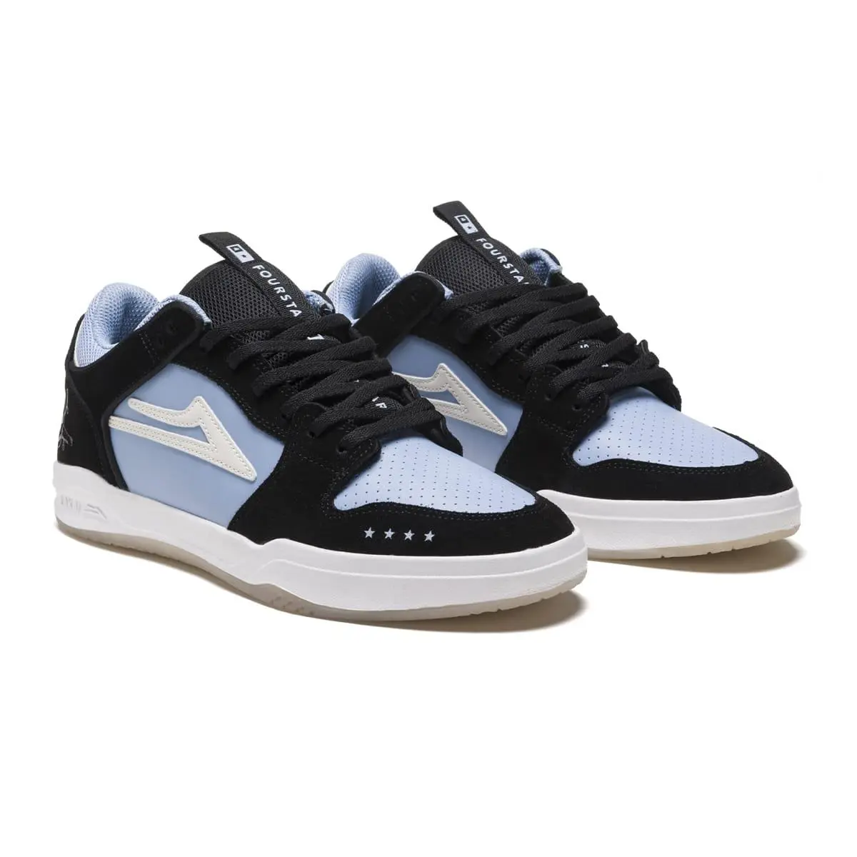 Lakai Skateboard Shoes Telford Low X Fourstar Light Blue/Black Suede