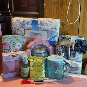 Blind Date with a Book Box Bundle Includes Floral Notebook Ice Mold Refresh Spray Candle and Scrunchie Perfect Gift Set