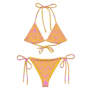 Sunkissed Whimsy Recycled Orange String Bikini