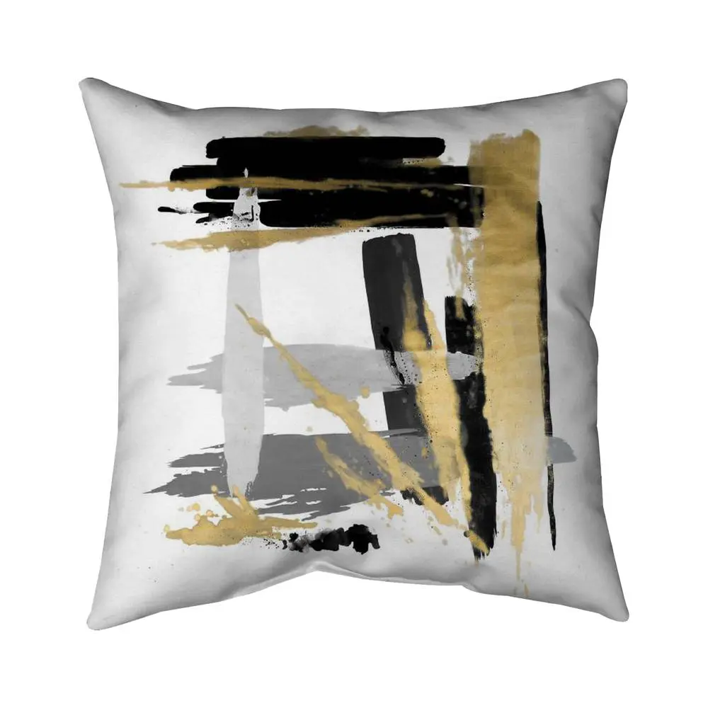 360 Stand 16x16 in. Minimalist Gray Brush Strokes Abstract Art Pillow - Polyester Print, UV-Protected Home Decor Accent (Model 5542-1616-AB114-1), Art-Inspired Standard Pillows