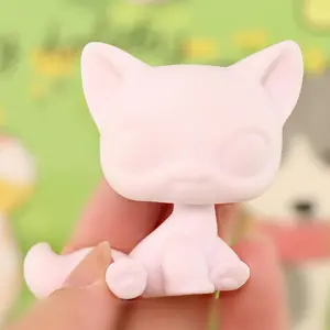 Custom White Blank Bases,DIY Pet Toy Action Figures - 015 Sitting Cat Cute Animal #664#1994#1521#467,Blank Bases for Mini Pet Dog Accessories