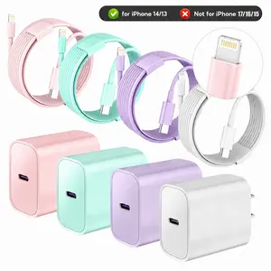 IPhone 14 Fast Charger, PD20W USB-C Power Delivery Charger [MFi Certified], includes 10ft Type C to Lightning Braided Data Cable, Quick Charge Adapter, Compatible with iPhone 14/13/12/11/XS/XR/SE Wall Charger kit
