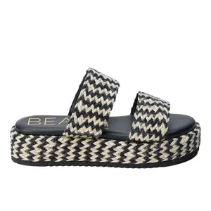 BEACH by Matisse Womens Borderline Espadrille Platform Casual Sandals Casual Mid Heel 2-3" - Black