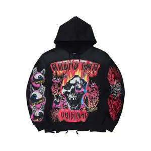 Styxx Black Distressed Graphic Relaxed Hoodie