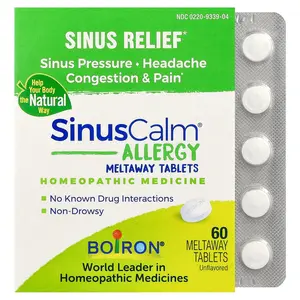 Boiron SinusCalm® Allergy, Unflavored, 60 Meltaway Tablets | HSA/FSA Eligible