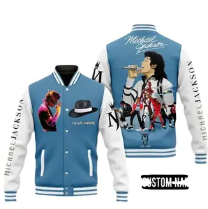 Michael Jackson King of Pop Baseball Jacket AOP All Over Print – MJ Fan Gift Streetwear Varsity Jacket Unisex