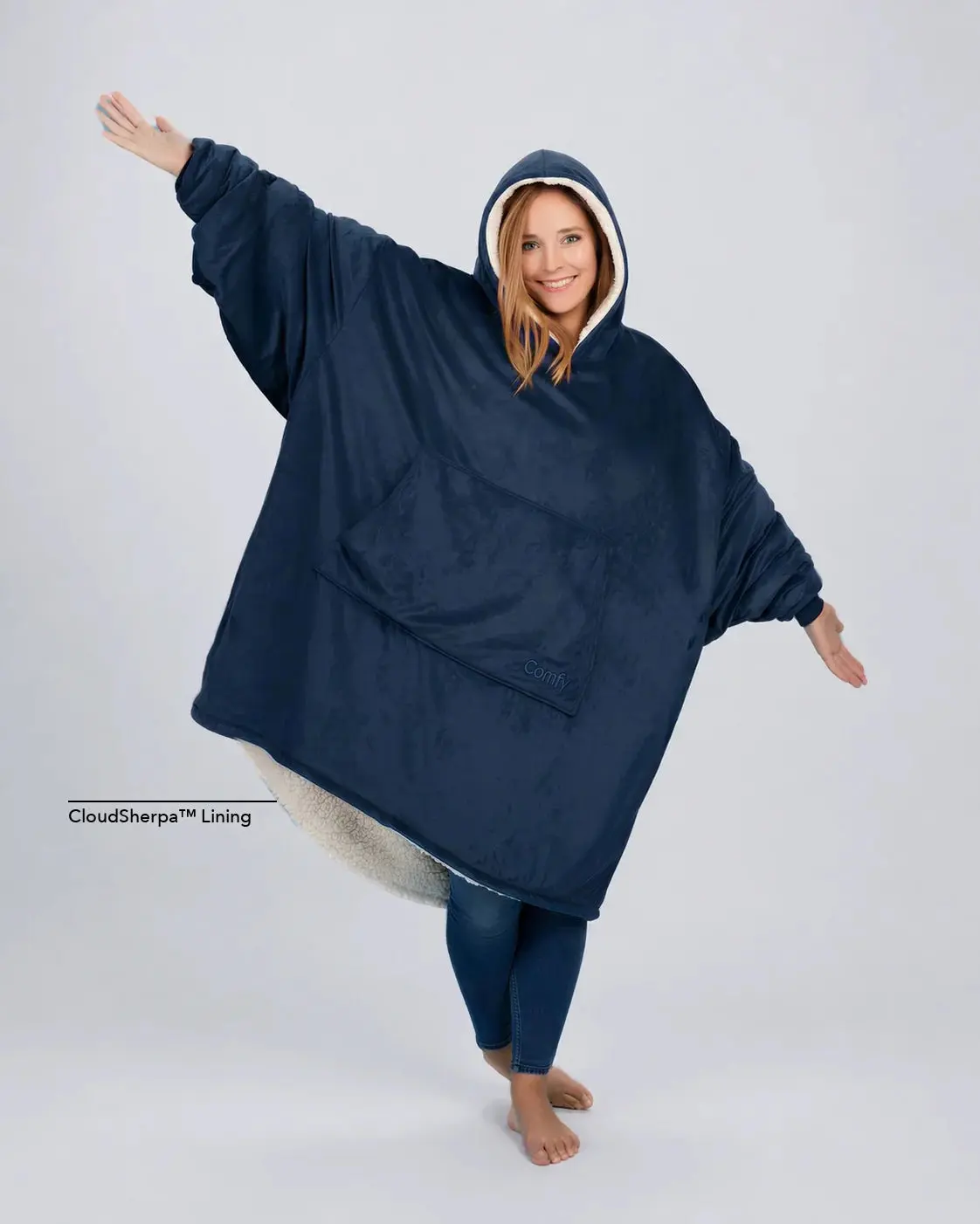 THE COMFY Original - Sherpa Lined Wearable Blanket Hoodie for Warmth and Style, Machine Washable, One Size Fits Most, Seen on Shark Tank, Great Gift, Great for Winter, Womenswear
