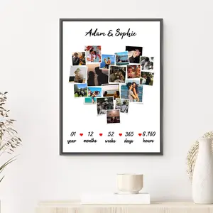 Custom 18-Photo Anniversary Present - Custom Unique Canvas Prints with Your Photos, Personalized Anniversary Gift For The One You Love, Customized Wall Art Poster Decor, Christmas Gift