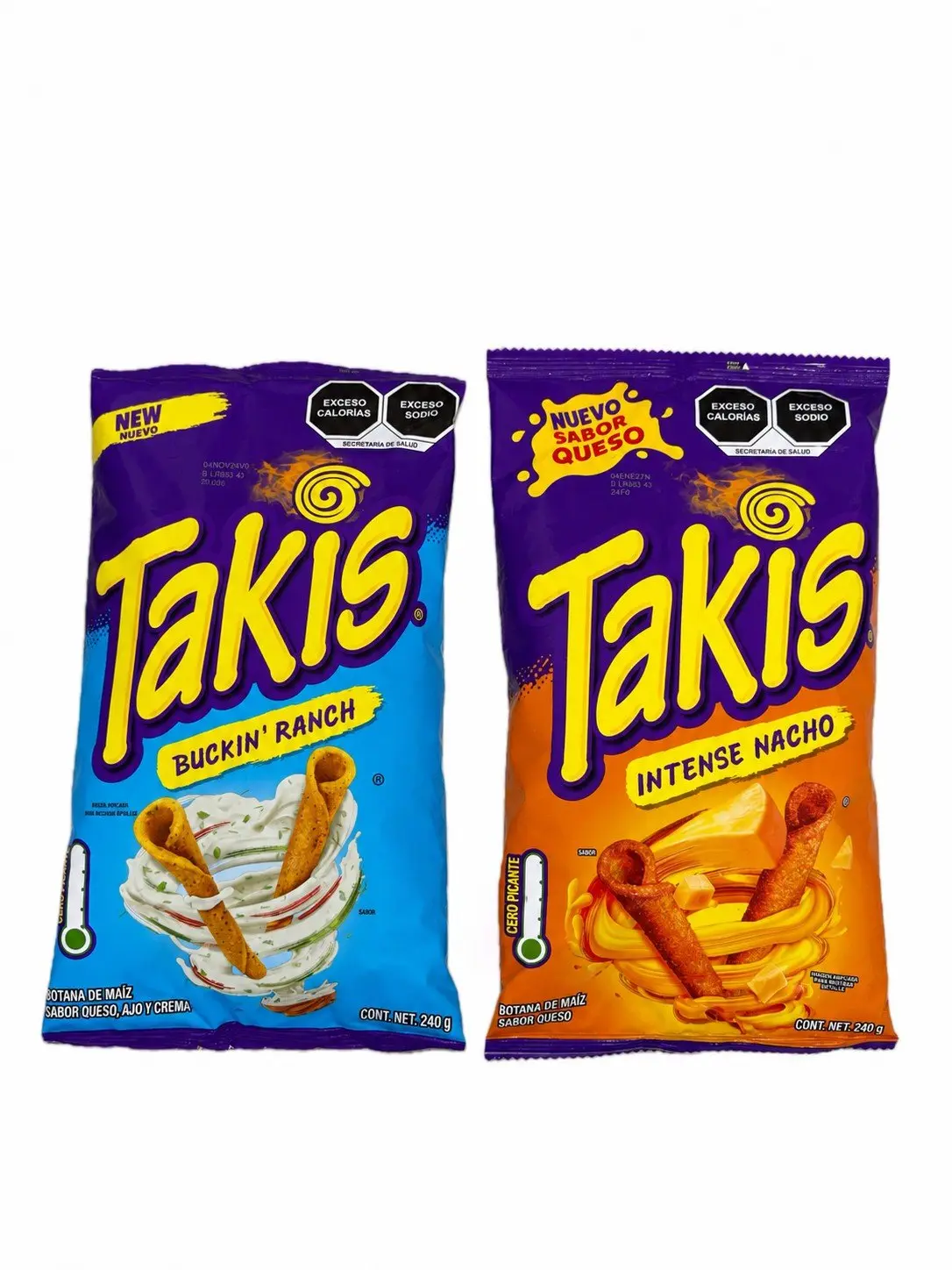 Takis Rolled Corn Snacks, Intense Nacho or Buckin’ Ranch, 240 g (8.47 oz) Bag