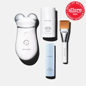 NUFACE Trinity+ Microcurrent Facial Device Kit, FDA-Cleared - Face Sculpting Tool, Skin Tightening Massager & Face Lift Device, Supports Lymphatic Drainage, 3 Frequencies, Activator Gel White
