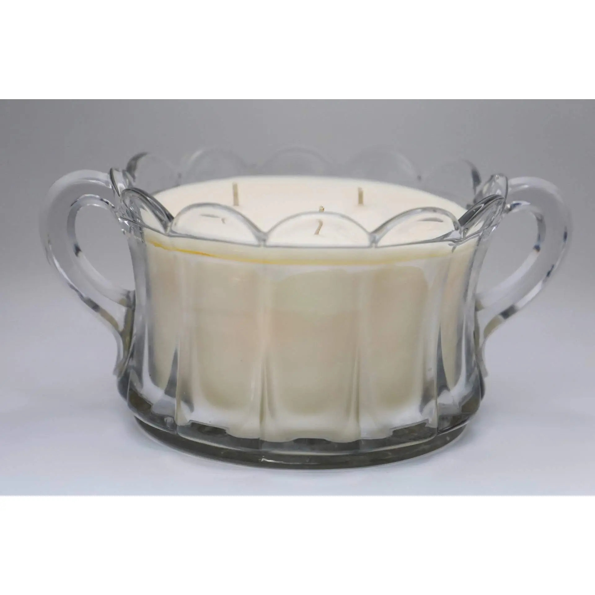 Scallop Detail Clear Glass Candy Bowl