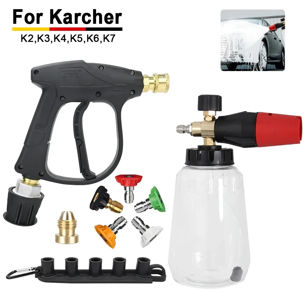 Universal Foam Cannon Kit for Karcher K2-K7 Series - High Pressure Snow Foam Lance Spray Gun with Quick Connect Nozzles Set - Car Wash & Detailing Tool for Auto, SUV, Motorcycle Car Wash Accessories, Snow Foam Sprayer, Car Wash Equipment