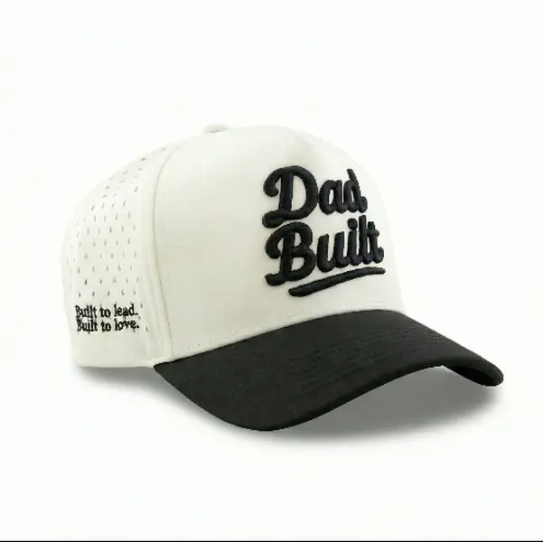 Dad Built Classic Structured Cap - Water-Resistant & UV-Protected - 35% Cotton 65% Polyester - One Size Fits Most - Adjustable Snapback Strap - Durable Everyday Wear