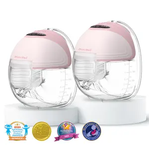 MomMed Wearable Breast Pumps, Hands Free Breast Pump S21 With Strong Suction, Low Noise & LED Display, Full In Bra Portable Electric Breast Pump with 3 Modes & 12 Levels Nursing Feeding Care