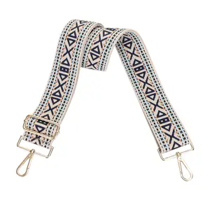 2 Inch Wide Replacement Webbing Strap with Gold Metal Hardware