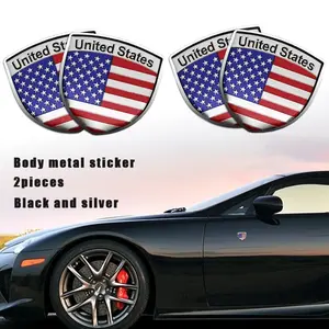 American Flag Car Window Sticker, 3D Metal Decal for Hood Trunk Tailgate, Sunproof Waterproof Dustproof Fashion Design