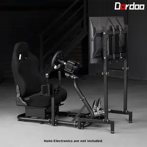 Dardoo Racing Sim Cockpit with Monitor Stand & Black Seat Fit  G29 G920.Not Include Wheel Handbrake Shifter and Pedals