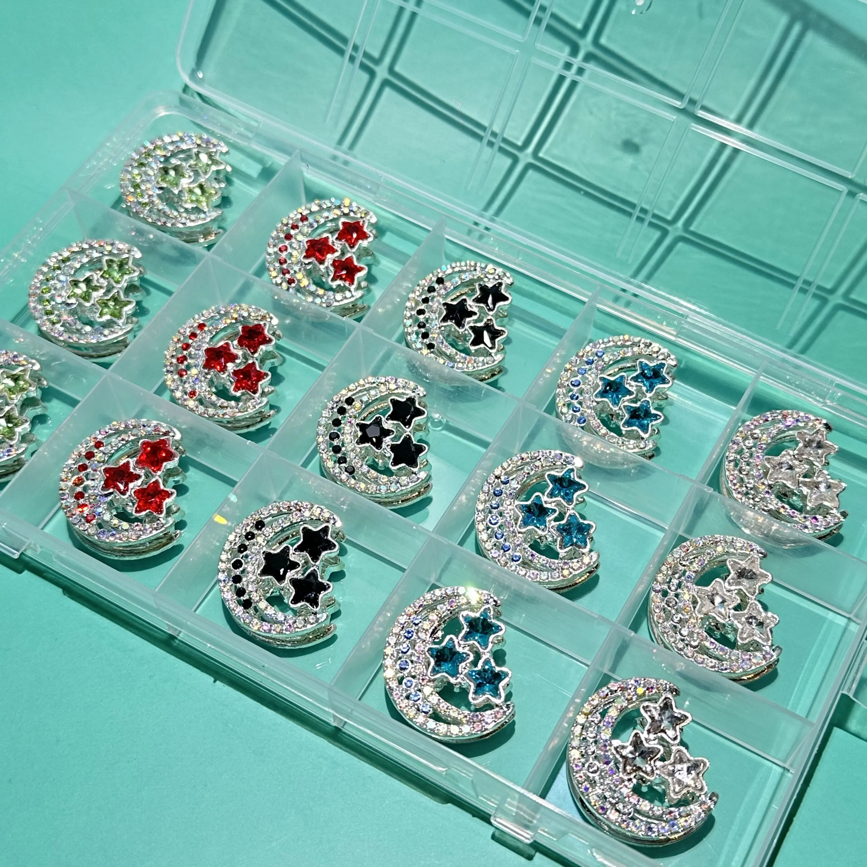【B137】【Star Moon Metal Beads 】18mm Rainbow Mix For DIY Pen/Jewelry Making