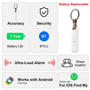 1/2/4pcs Mini Rectangular Locator with Key Ring, Item Tracker, No Monthly Fee, Dual System iOS Android, Suitable for Keys Pet Collars Luggage Personal Items