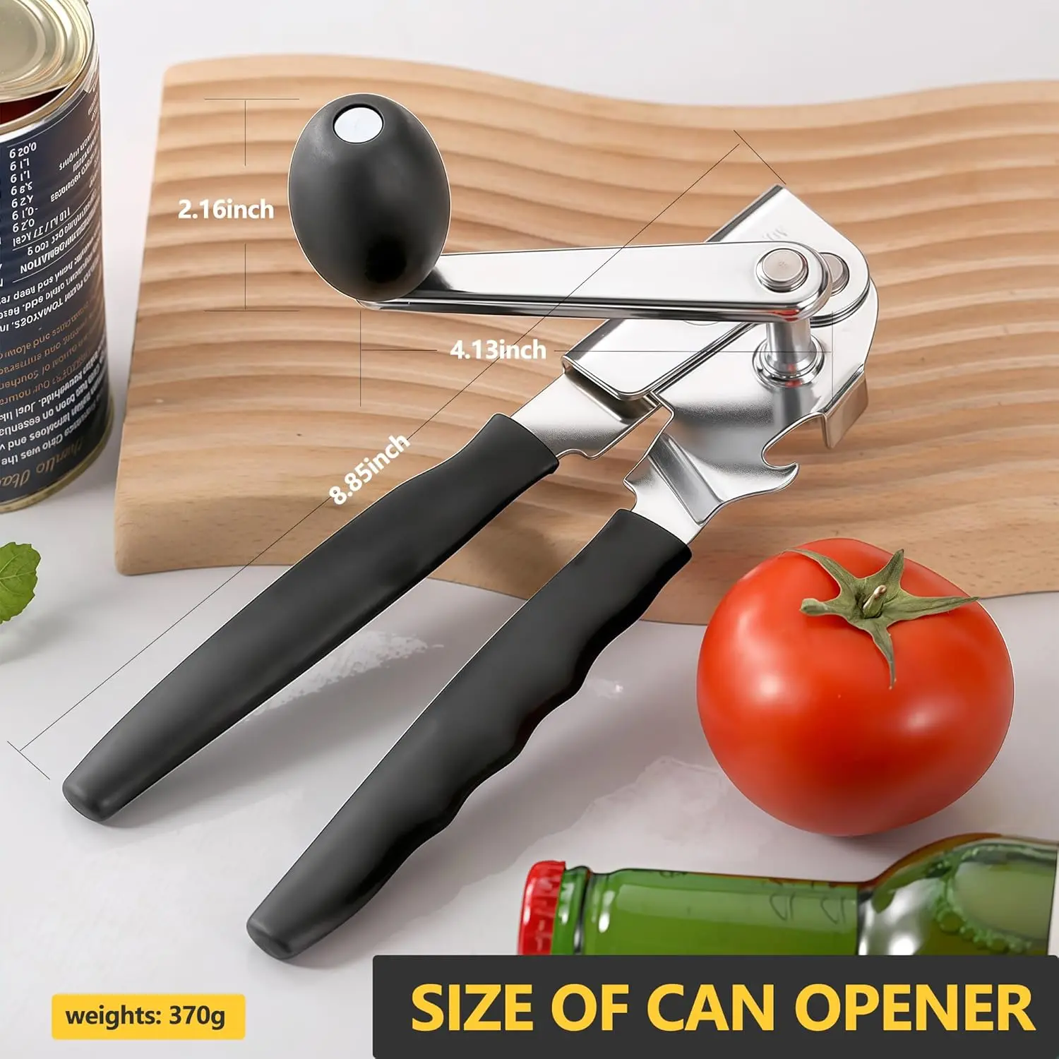 Stainless Steel Heavy Duty Can Opener Manual No Damage Bottle Opener, Easy Grip Design for Home and Restaurant Use, Durable Kitchen Tool Utensils