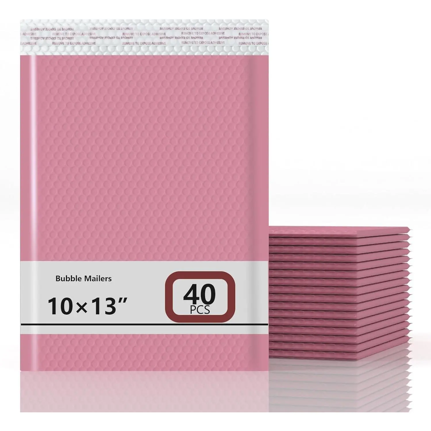 10x13 Inch Bubble Mailers 40 Pack  Waterproof Padded Envelopes with Strong Self-Seal Adhesive Cushioning Shipping Bags Bright Color for Small Business - Pink