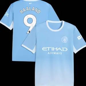 Unisex Soccer/Football Manchester City Team Erling Haaland #9 Laliga 2026/27 Home Replica jersey - Light Blue KL