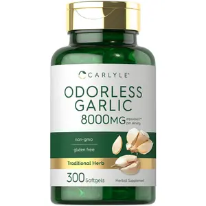 Carlyle Odorless Garlic Softgels 8000 mg | 300 Count | High Potency Formula | Non-GMO and Soy Free