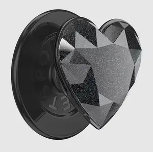 popsockets Crystal Heart Black Glitter MagSafe PopGrip