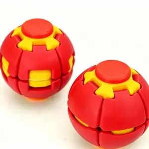 Party Props Colorful 3D Printed Fidget Relief Ball, Press & Spin Dual Play Fidget Spinner, Portable Office Stress Relief Toy