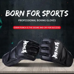 1 Pair of Half - Finger Boxing Gloves, for Adult & Kids' MMA Fighting Training, Universal for Sanda, Fighting and UFC, Boxing Gloves with Molded Padding, Boxing Equipment