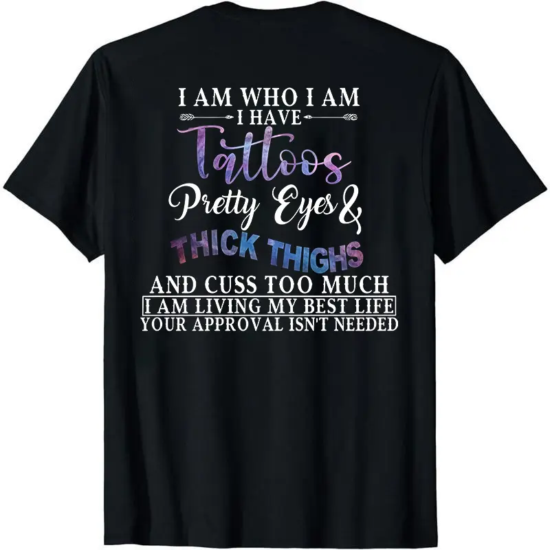 Women's Letter Print Tshirt, Casual 'I'm Who I Am' Lightweight Shortsleeve Soft Top for All Seasons Wear, Casual Tees, Foldable