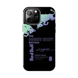 Red Bull Red Bull Energy Phone Case | Night Shift Edition  Compatible with iPhone 17 16 15Pro, 14, 13, 12, 11, 8, XR Mini, Pro Max, Plus & SAMSUNG GALAXY 21 S22 S23 S24 25 ULTRA PLUS Accessories Protection unisex