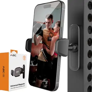 Upgraded Magnetic Phone Holder for Gym, 360 Adjustable, Compatible with 4.7-6.9" Smartphone & Heavy Case, Perfect Gift for Men & Women