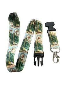 San Judas  Lanyard Car Keys ID Badge Holder Keychain  San Judas Souvenir Detachable Breakaway Snap Buckle Jude