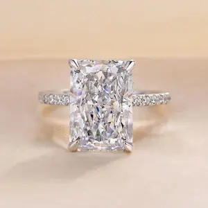 【V8】Radiant Ice Flower Cut Promise 4CT Rings  Engagement Rings Radiant Cut Promise Rings for Her Wedding Bands for Women-Fashion Accessories Jewelry , Luxury ,Perfect Party, Birthday,Valentine's Day, Gift