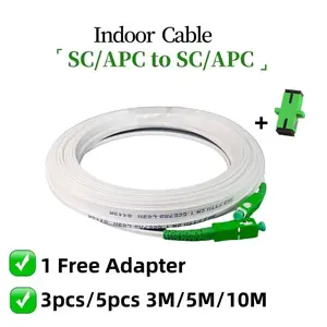 Fiber Drop Cable LSZH Cable Fibra  Optica FTTH Fiber Optic Patch Cord SC/APC Single Mode 3M/5M/10M Extension Wire With Adapter