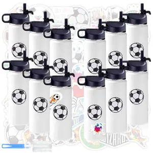 HILAKE 12 pcs 32 oz reusable stainless steel cups, indoor soccer cups for iced coffee, hot and cold beverages and juices, perfect for soccer games, graduation events and daily hydration must-haves, perfect gift for mother's day, graduation season