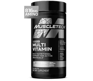 MuscleTech Platinum Multivitamins for Men & Women - Multi-Vitamin Supplement for Immune Support - 18 Vitamins & Minerals, Vitamin A C D E B6 B12 - Daily Workout Supplements for Men - 90 Capsules