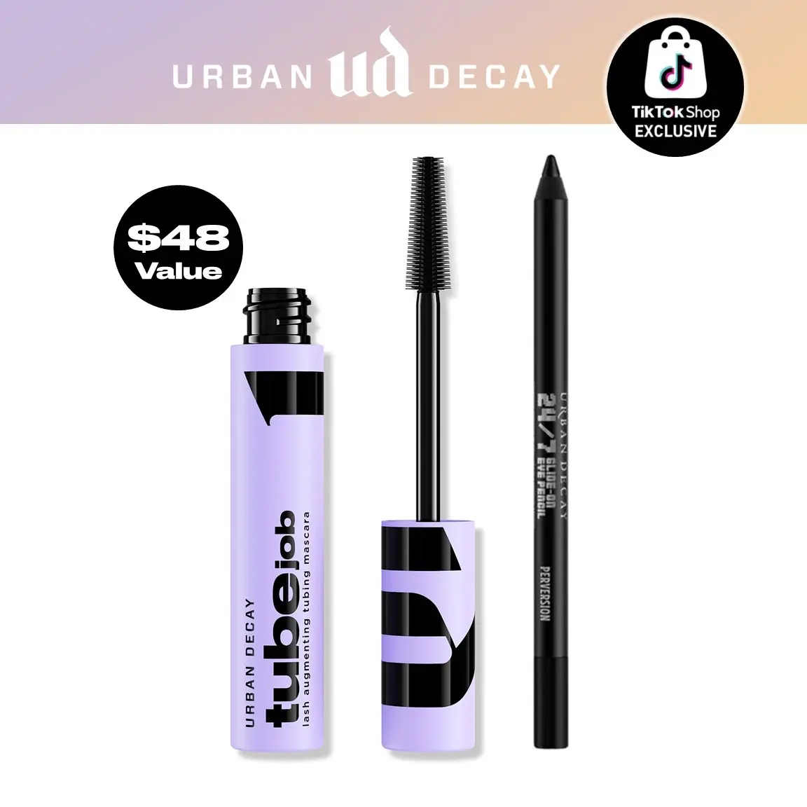 Urban Decay TubeJob Mascara + 24/7 Glide-On Waterproof Eyeliner Pencil Bundle