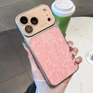 Luxury Classic Cheetah Leopard Print Phone case For iPhone 17 16 15 14 13 12 11 Pro Max Plus Air E, Glossy Electroplated Edge Military Grade Drop Protection Shockproof Phone Cases, Protection Durable, Gifts for Her/Him/Friends