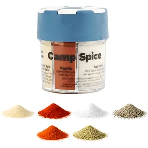 Multi-Spice Shaker 6-in-1 Portable Seasoning Container Compact Travel Spice Organizer for Camping, BBQ & Outdoor Cooking, Lightweight Mess-Free Spice Dispenser with Multiple Compartments for Easy Use