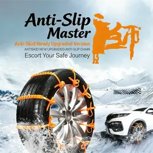 20 PCS Snow Chains Zip tie snow chains for car tires tire cables for Car SUV Pickup Trucks Easy To Install reusable Non-Slip Cable Tie (red)