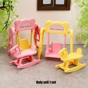 Simulation Mini Swing & Rocking Horse Toy, 1 Box Miniature Furniture Model Scene Ornament, Decoration Figure, Figurine, Creative Birthday Gift for Boys & Girls
